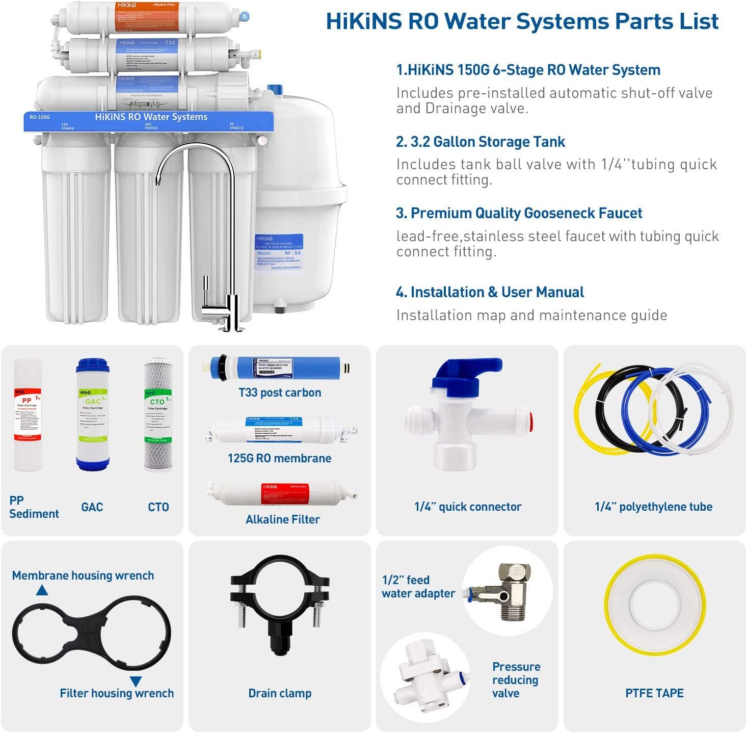 Système de filtrage d'eau HiKiNS 150gpd