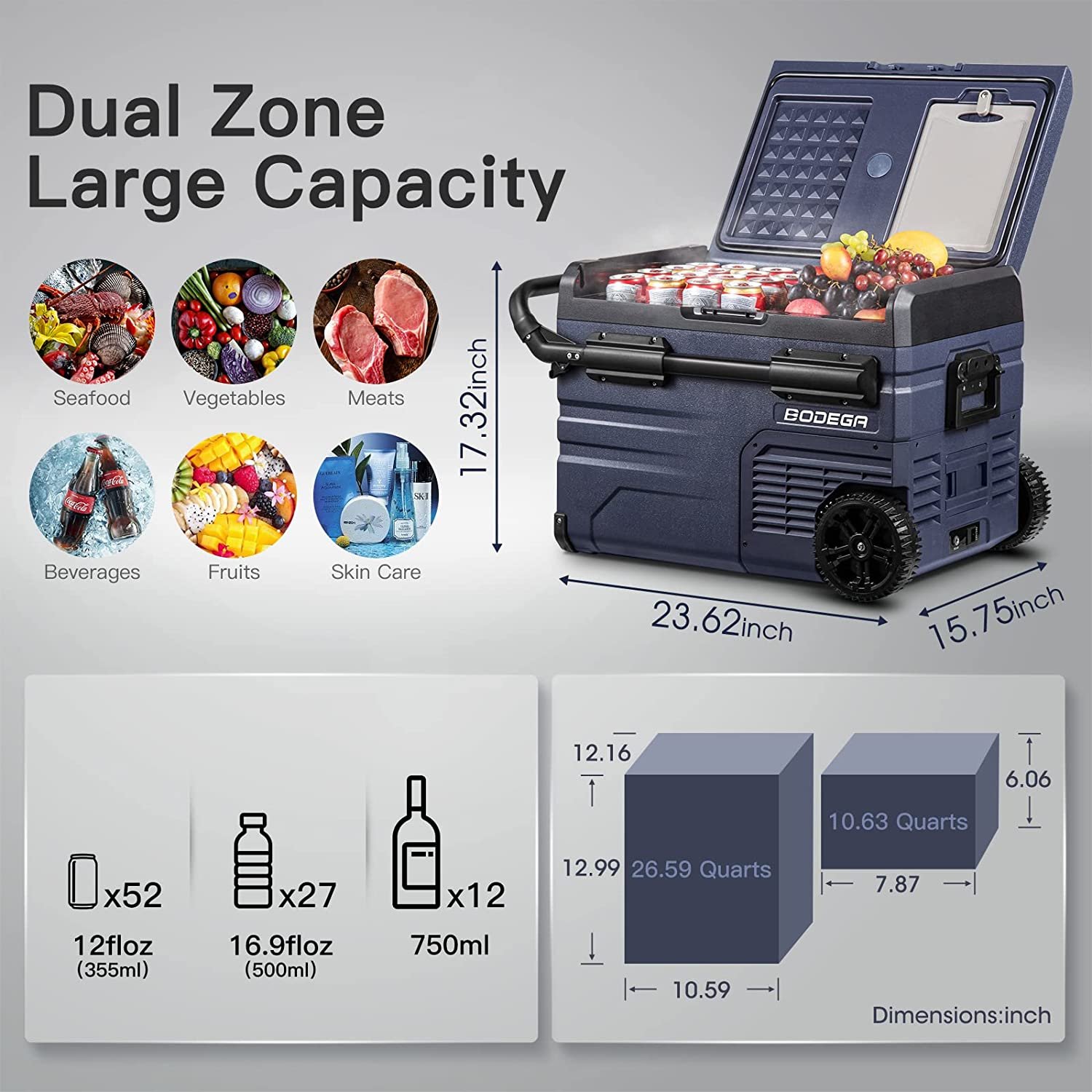 BODEGA 35L Glacière à Compresseur Électrique