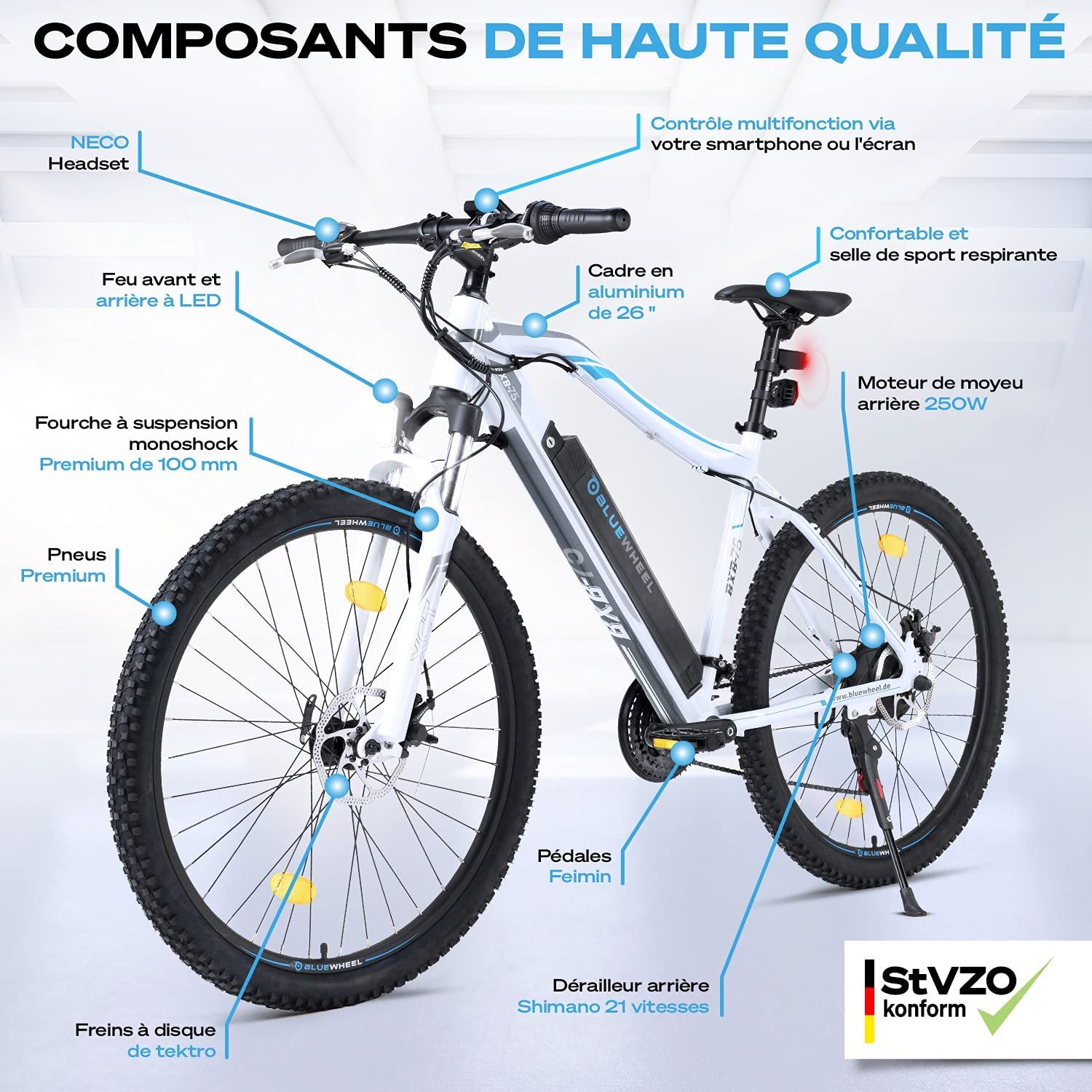 Bluewheel e-Bike 27,5 VTT électrique