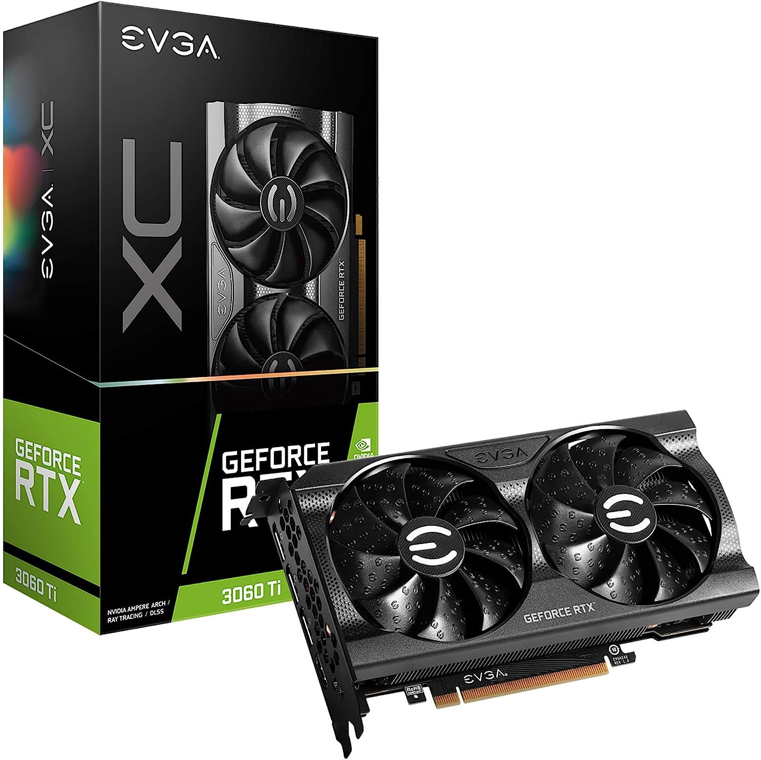 EVGA GeForce RTX 3060 Ti XC GAMING, 08G-P5-3663-KL, 8 Go GDDR6, DualFan, plaque arrière en métal, LHR